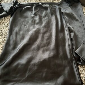 Long sleeve off the shoulder satin princess Polly dress